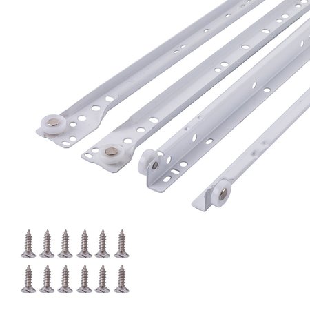 SOUTH MAIN HARDWARE 12 in. White Coated Steel Euro Bottom Mount Drawer Slides SLIDE-R-12